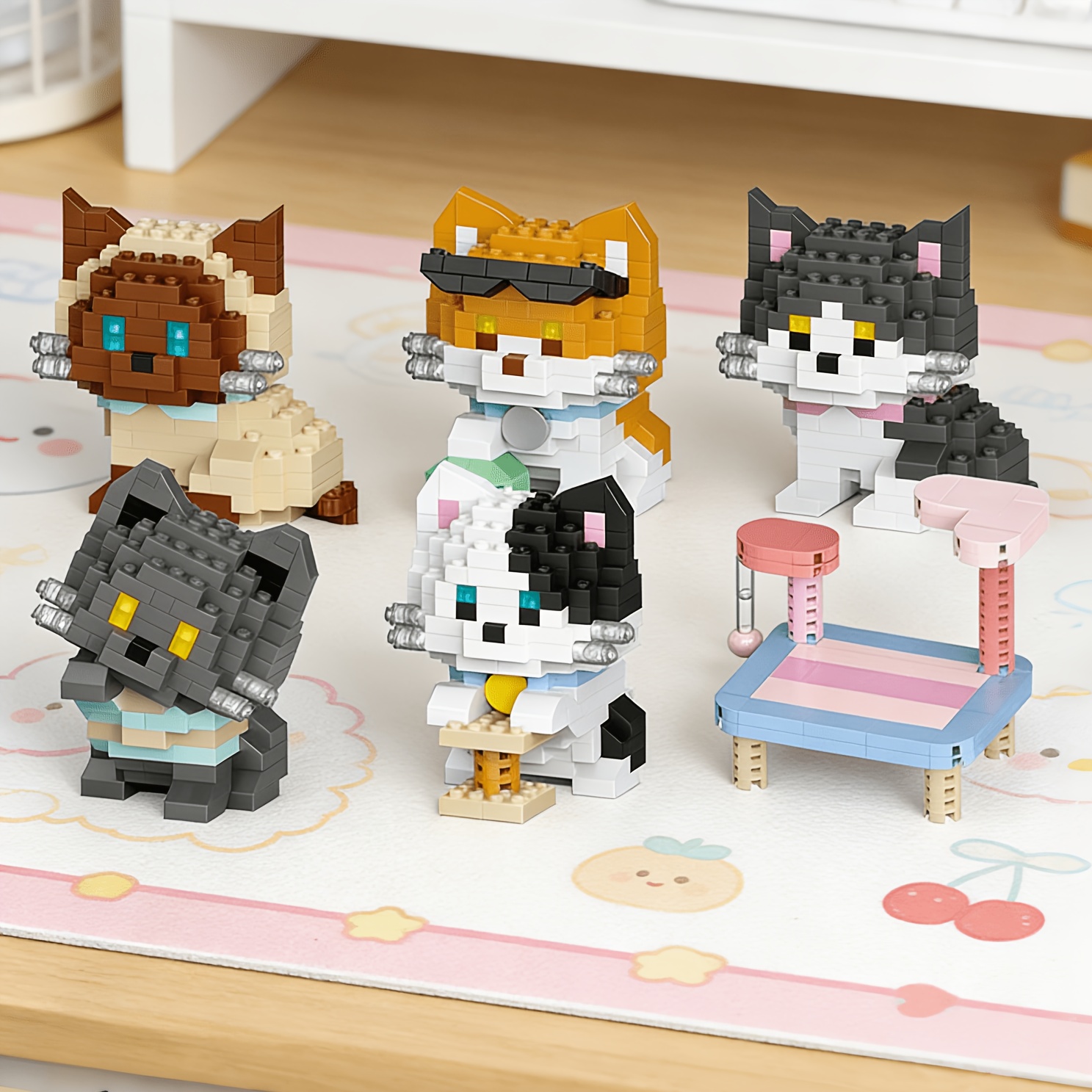 Home Improvement Game - 고양이 시리즈 빌딩 블록 6종 세트,