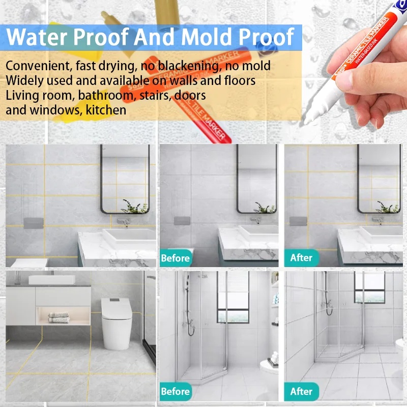 방수 화이트 마커 펜 1-2개, 벽 이음새 수리용 타일 - Tile Grout Repair 리뷰 및 가격